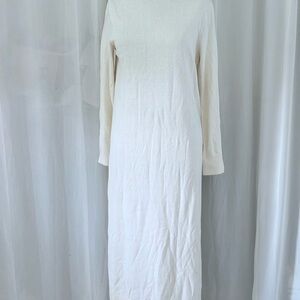 Zara Chic Long Sleeve Cream Dress